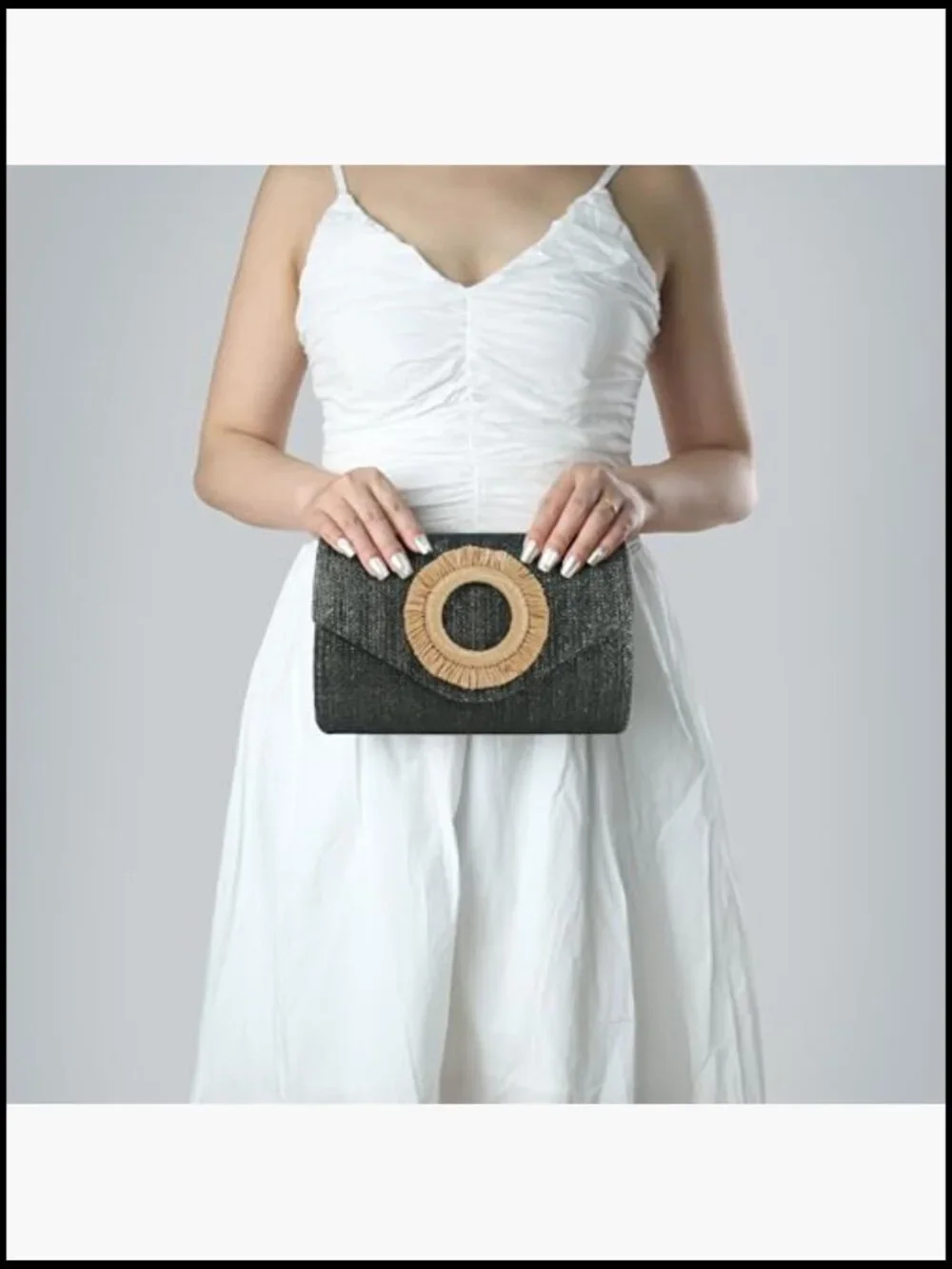 Straw Clutch Purse Women Summer Beach Bag Envelope Evening Handbag Formal Party - Picture 2 of 7